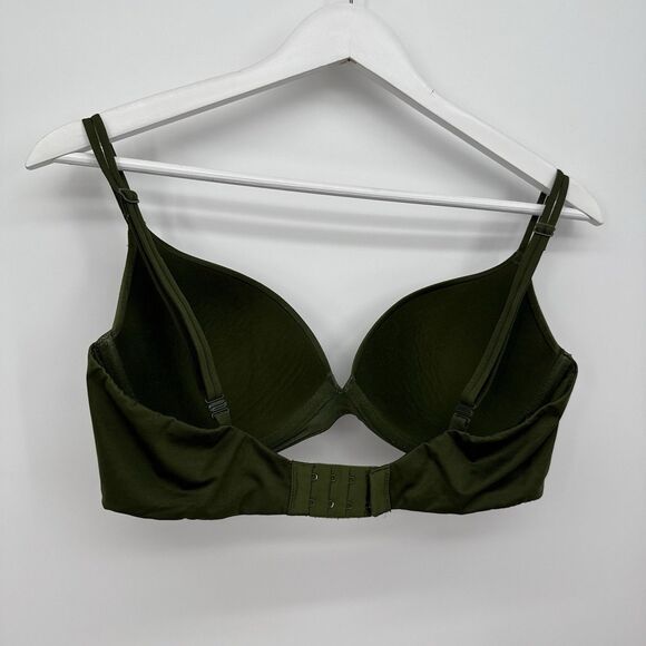 Victoria's Secret Lightly Lined Plunge Olive Green Bra Classic Size 34D - Picture 4 of 9